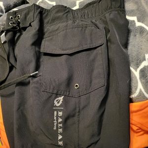 BaLeaf boys swim shorts boys small black tie waste pockets